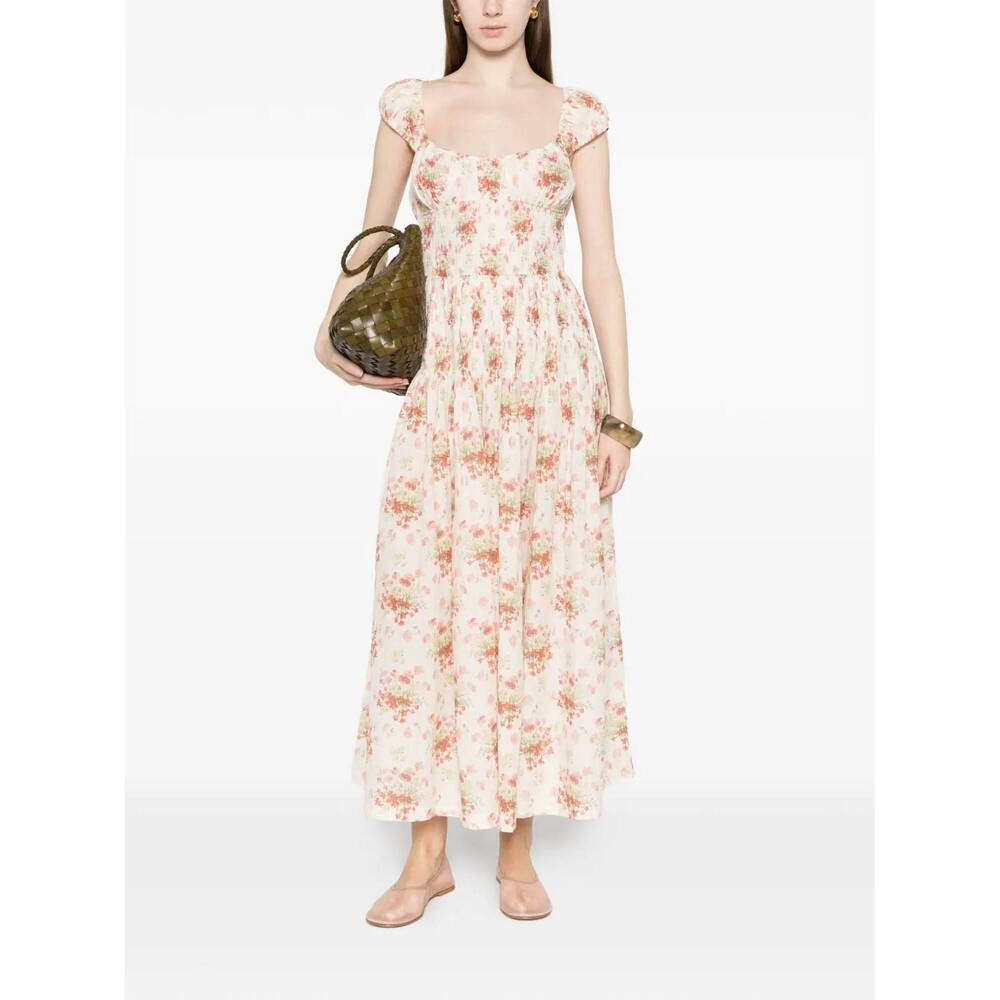 NEW DÔEN quinette midi dress in ivory lantana floral